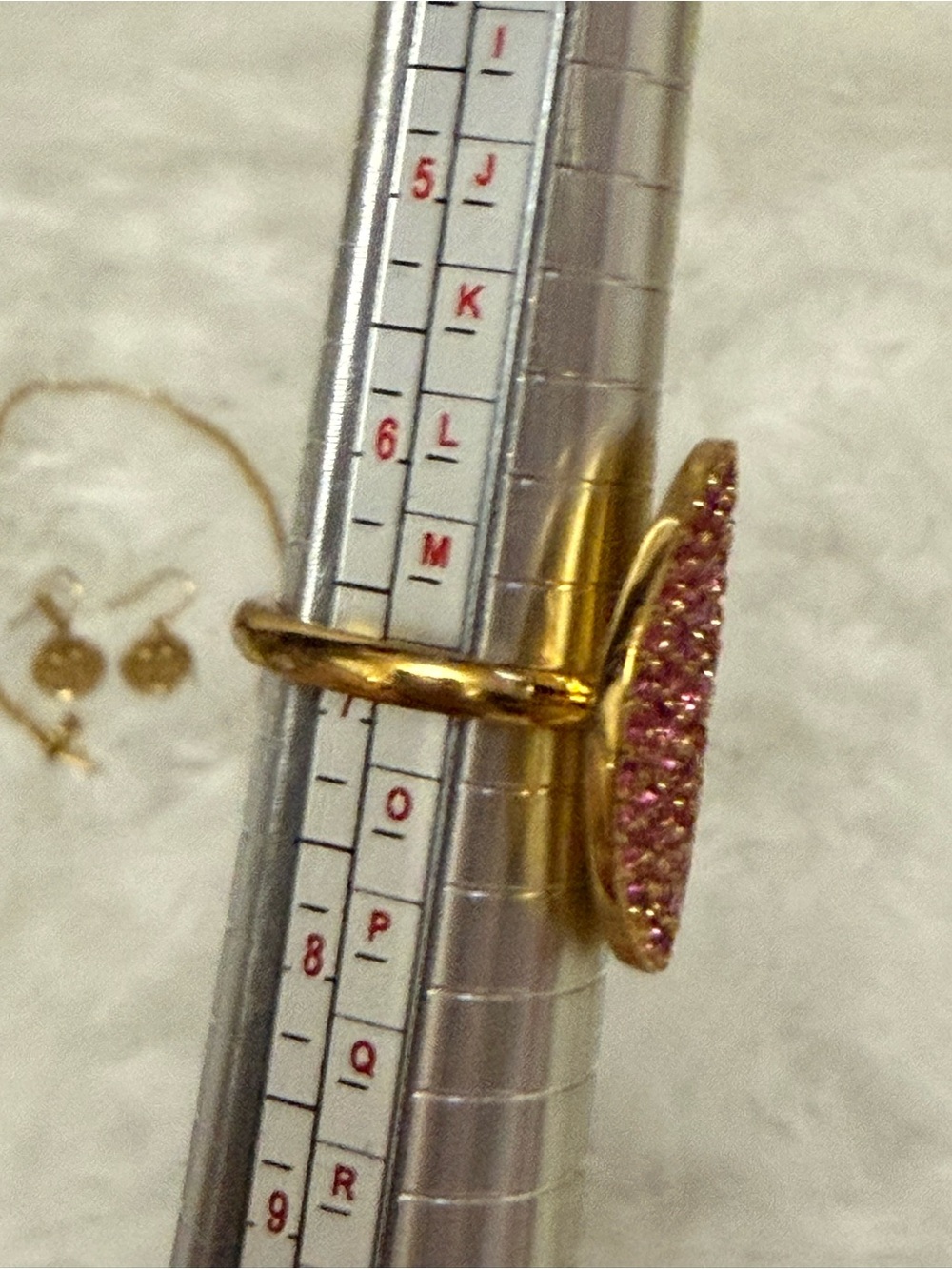 Coach Pink Druzy-Inspired Necklace, Earring and Ring Set - Gold-Tone. NWOT - Picture 12 of 15